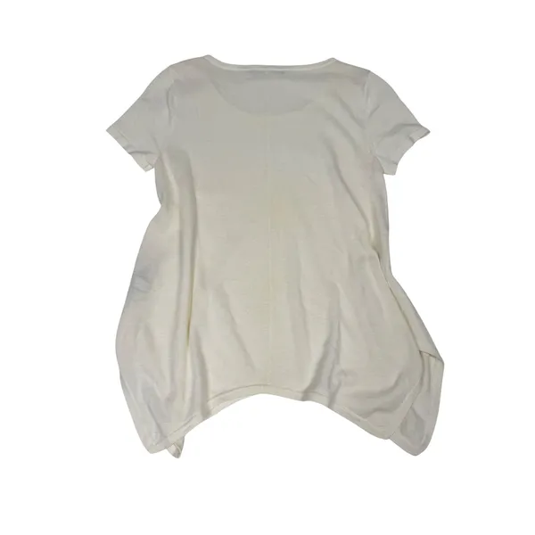 Lauren‎ Ralph Lauren White Linen Blend Handkerchief Hem Scoop Neck Top Size L - Image 5