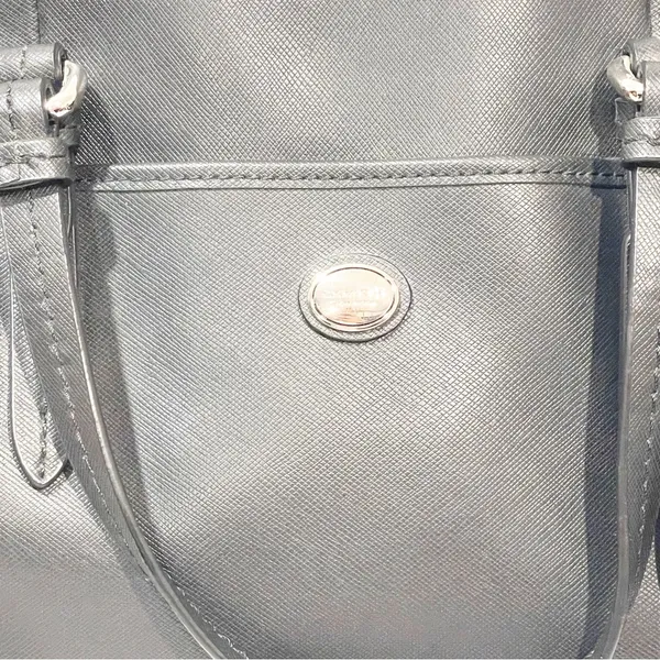 Coach Crossgrain Carryall Satchel Zip top Closure Double Handle Purse Bag‎ Black - Image 2