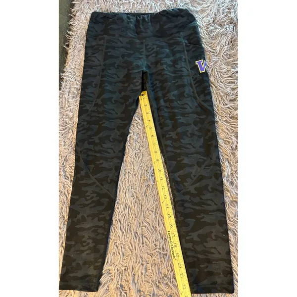 ZooZatz Washington Huskies Camo Leggings Womens Large Black Grey Pockets NCAA - Image 5