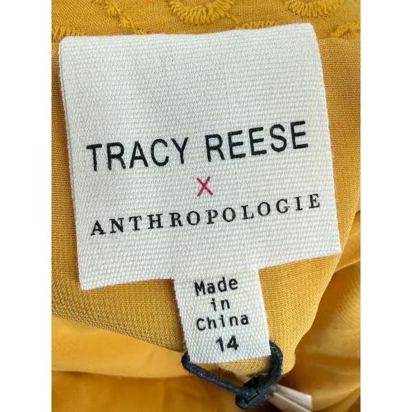 NWT Tracy Reese x Anthropologie Sunshine Eyelet Pencil Skirt Button‎ Front Sz 14 - Image 3
