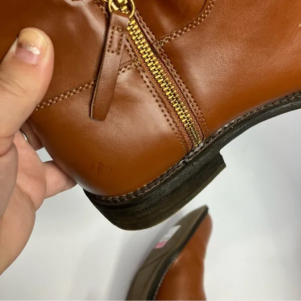 Franco Sarto Hallie ankle boots brown faux‎ leather size 9 - Image 8