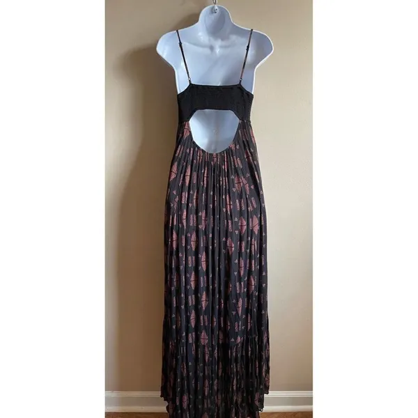 Free People totally tubular brown black‎ maxi dress Sz S - Image 4