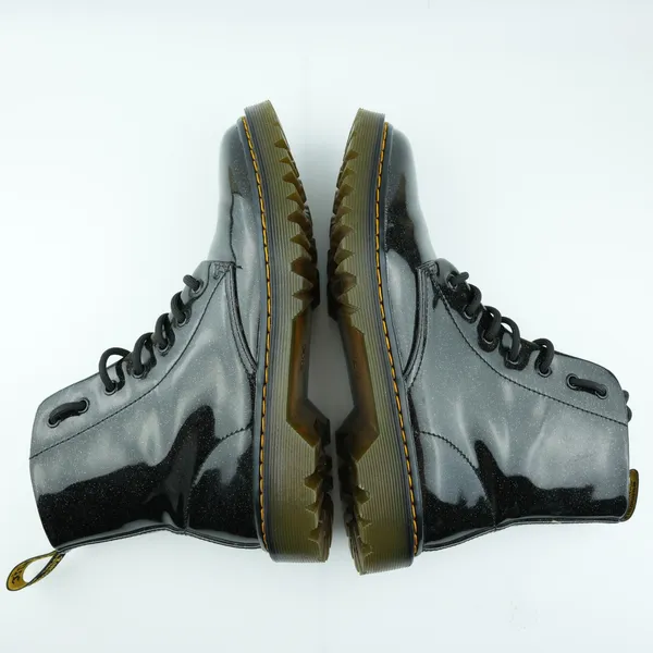 Dr‎ Martens Luana Combat Boots Womens 10 Black Patent Leather Glitter Sparkle - Image 7