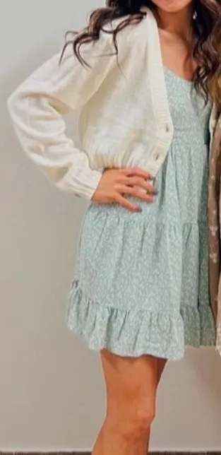 Mint Floral Hollister Mini Dress - Image 2