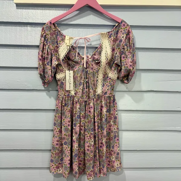 For Love & Lemons Willow Floral Puff Sleeve Mini Dress - Image 6