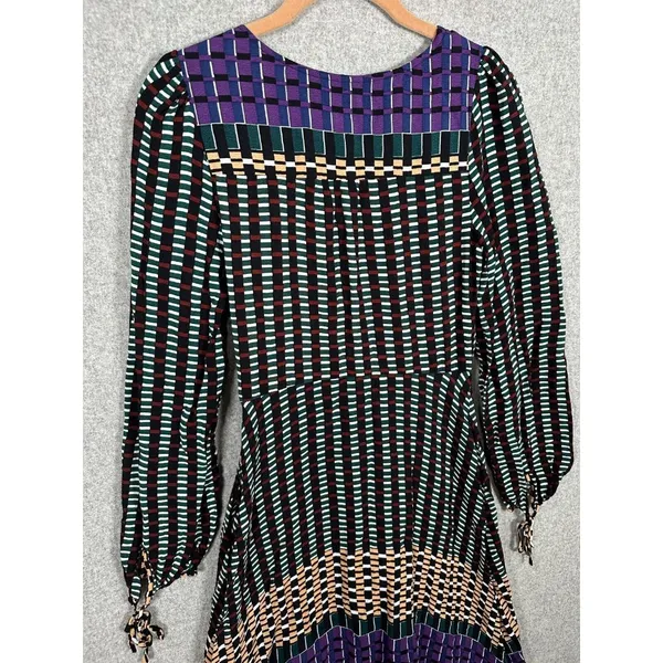 Maeve Size 4 Dress Long‎ Sleeve Geometric Faux Wrap Colorful Womens A-Line - Image 9