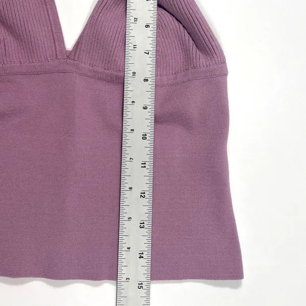 Free People Small Teagan Swit Cami Dawn Mauve Knit Ribbed Open Back Festival EUC - Image 7