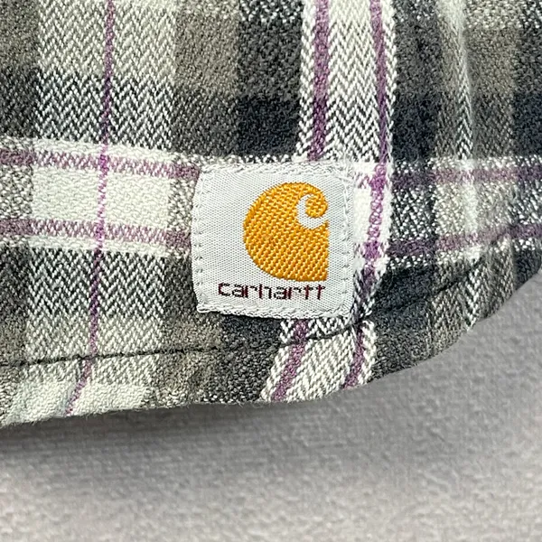 Carhartt Campton Womens Flannel Hooded Shirt XXL Plaid Snap Front Cabin Outdoor - Image 5