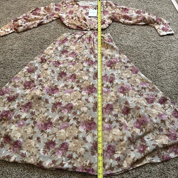 En Saison lissandra pink floral print cutout long sleeve midi dress Size M NWT - Image 10