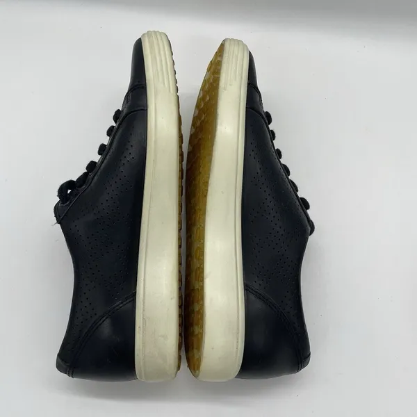 ECCO Womens Size 7 Shoes Black Soft‎ Perforated Leather Low Top Lace Up Sneakers - Image 9