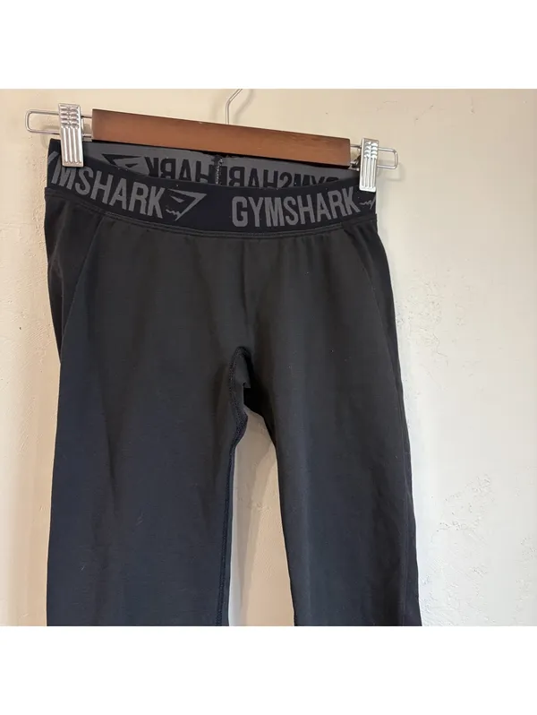 Gymshark Black Leggings Logo Waistband Athletic Workout Pants Women's Small S - Image 2
