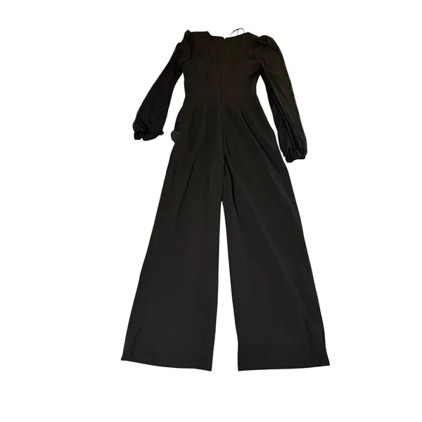 NWT Lulus Size Small Perfect Charisma Black Mesh Long Sleeve Wide-Leg Jumpsuit - Image 9