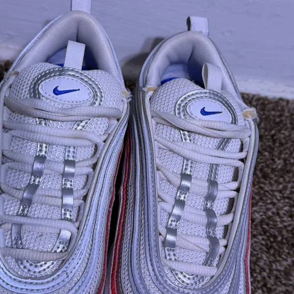 Nike Air Max 97 Essential Flash Crimson Silver Women's 7.5 CZ6087-101 White - Image 3