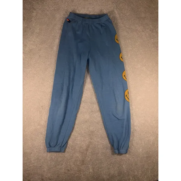 Aviator Nation Jogger Sweatpants Blue Smiley Face Women's Medium Happy ** - Image 6