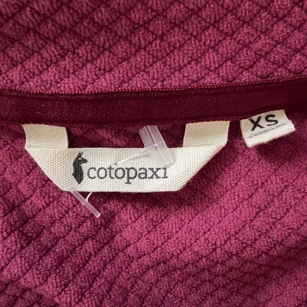 Cotopaxi Womens XS Full Zip Hoodie‎ Maroon Blue Stripe Grid Fleece Sweatshirt - Image 4