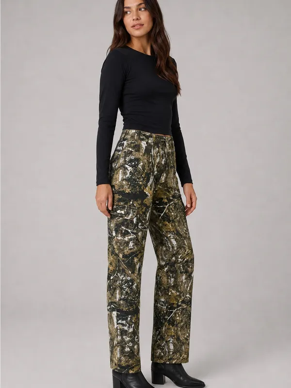 Kids Camo Cargo Pants - Green/Tan/White - Image 5