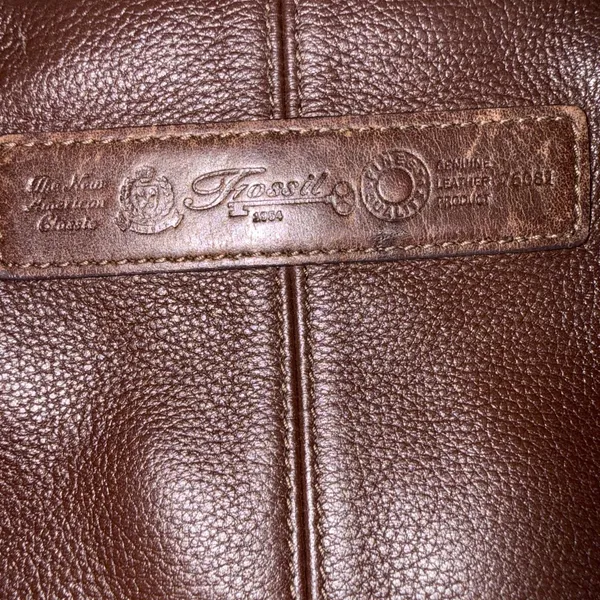 Vintage Y2k Fossil Boho Hippie Gypsy Brown Crossbody Genuine Leather Purse‎ Bag - Image 4