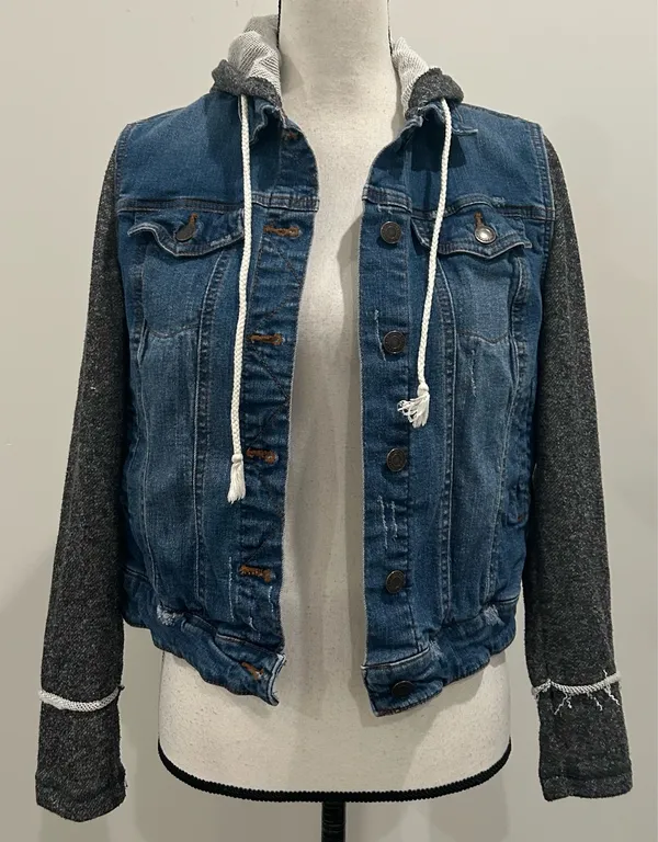 Mossimo Mixed Media Hoodie Jacket - Image 2