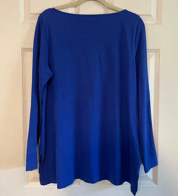Eileen Fisher Fine Jersey Bateau Neck Tunic Size Medium - Image 2