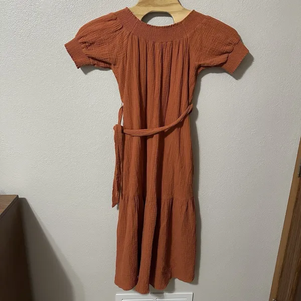 Lulus Ready for Sunshine Rust‎ Orange Off-the-Shoulder Maxi Dress Size Medium - Image 4