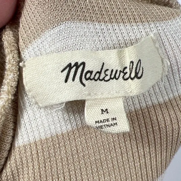 Madewell Striped‎ Turtleneck Top Tan Cream Ribbed Long Sleeve Meduim Casual EUC - Image 4