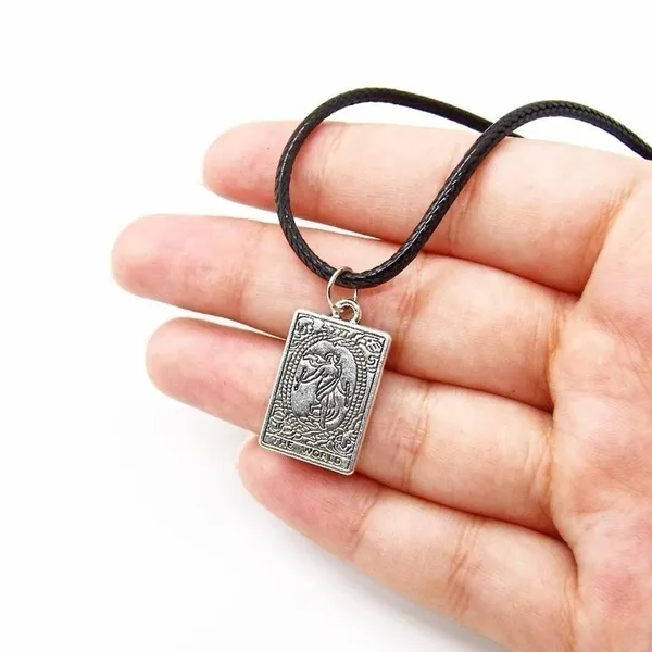 The World Tarot Card Necklace Black - Image 3