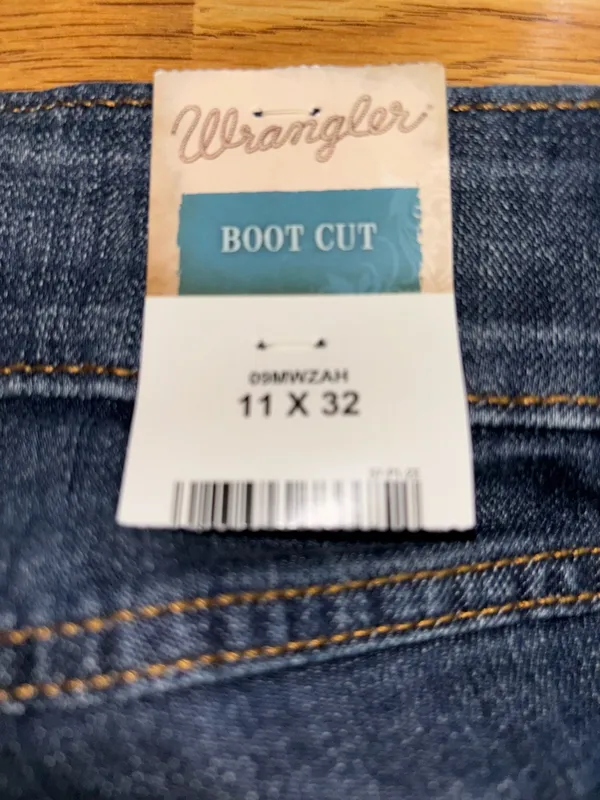 Wrangler Bootcut Jeans Juniors Size 11 Length 32 Dark Wash Pockets Stretch NWT - Image 14
