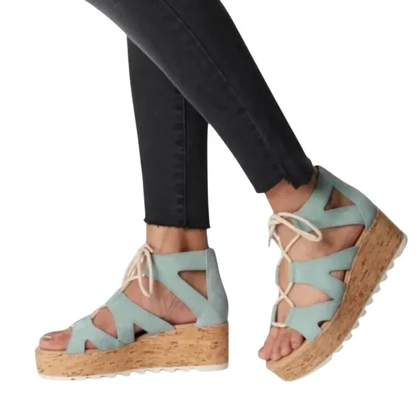 Sorel Cameron Lace Up Gladiator Flatform Size 9 - Image 2