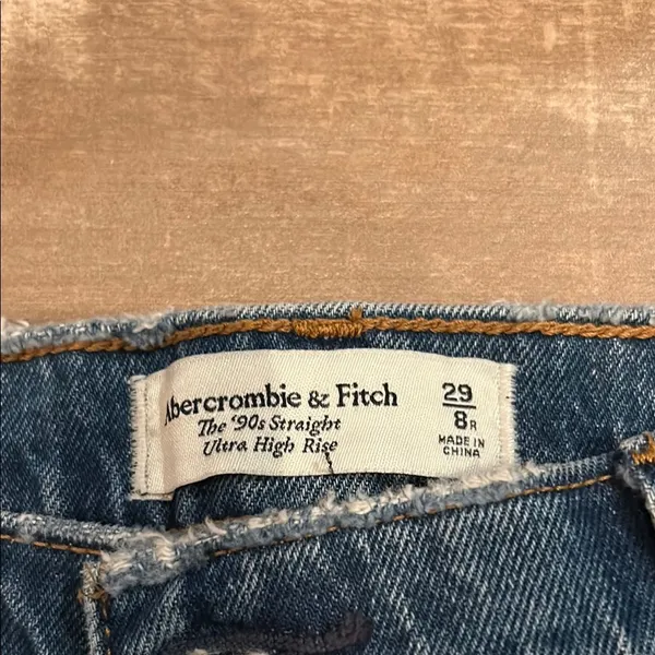 Abercrombie women’s 90s straight ultra high rise dark wash jeans - Image 2