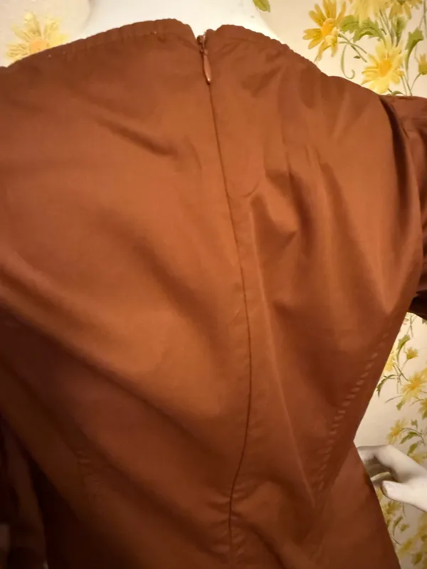 Flying Tomato Brown Square-Neck Midi Dress with Puff Sleeves size M - Image 9