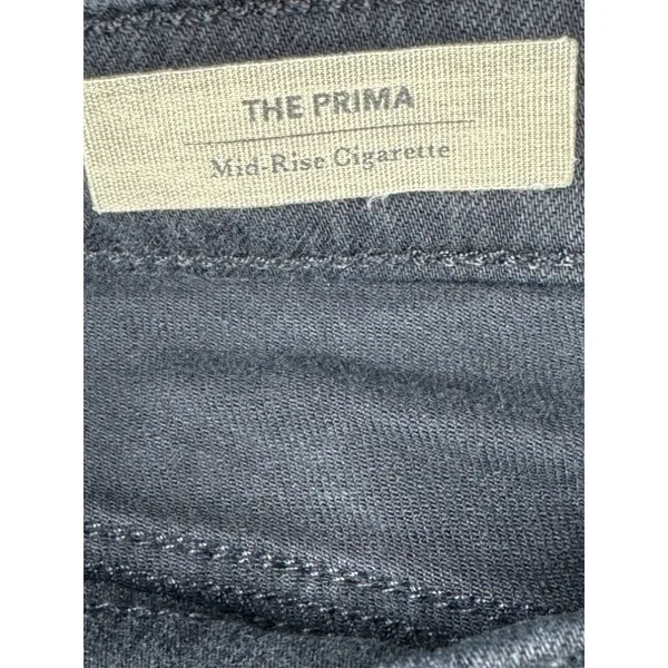 AG Adriano Goldschmied The Prima Mid-Rise Cigarette Jean Black 27R Designer Slim - Image 4