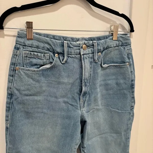 Good American Womens Denim High Rise Jeans Bootcut Distressed Size 8/29 RN151301 - Image 5