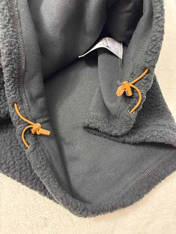 Carhartt Quarter Snap Fleece Pullover Black Tan Relaxed Fit Teddy Jacket‎ size L - Image 12
