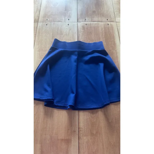 Charlotte Russe Royal Blue Skater Mini Skirt Womens Medium Stretchy Flared Solid - Image 4