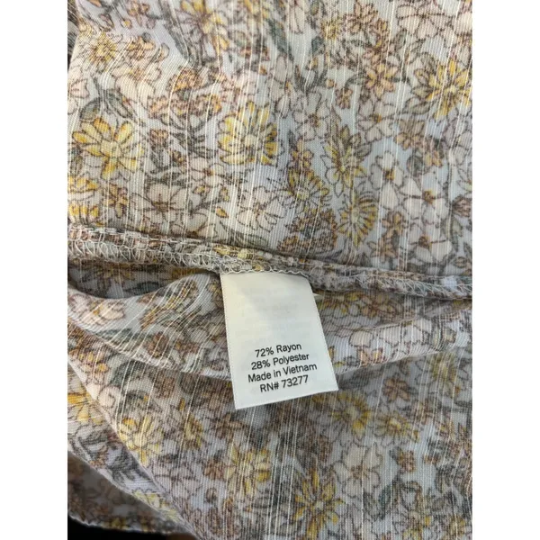 LC Lauren Conrad Floral Peasant Blouse L Multicolor Boho Square - Image 5