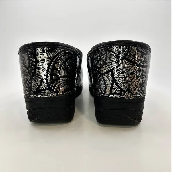 Dansko XP 2.0 Professional Clogs 39 US 8.5-9‎ Silver Black Paisley Nursing Slip - Image 9