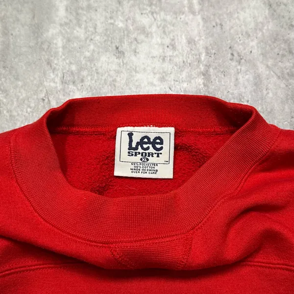 Vintage Lee Sport Embroidered Ohio State Buckeyes Red Crewneck Sweatshirt - Image 3