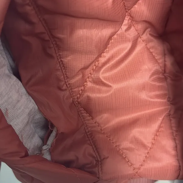 Free People Movement Orange quilted bomber jacket small - Image 6