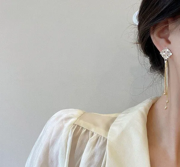 Fashion Delicate Flower Long Tassel Earrings for Women - Image 4
