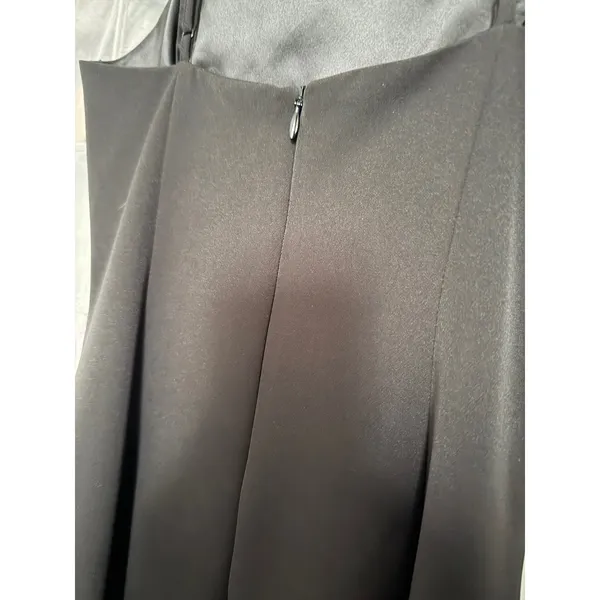 Bardot Black Square Neck Midi Dress Side‎ Slit Spaghetti Strap US 4 - Image 6