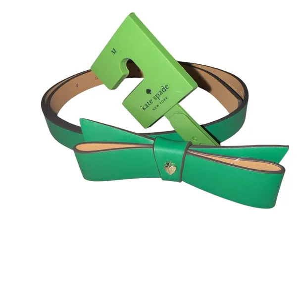 NWT Kate spade new york 19mm bow spade belt Medium Green - Image 4