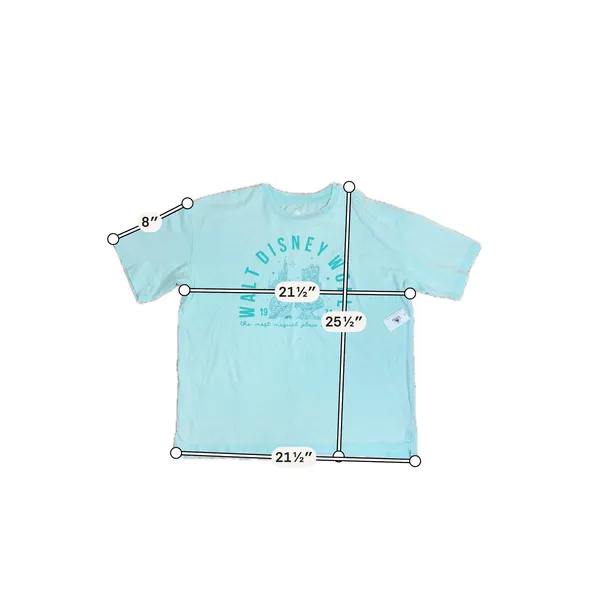 Disney World Iridescent Graphic T Shirt Disney Parks Aqua XS NWT - Image 6
