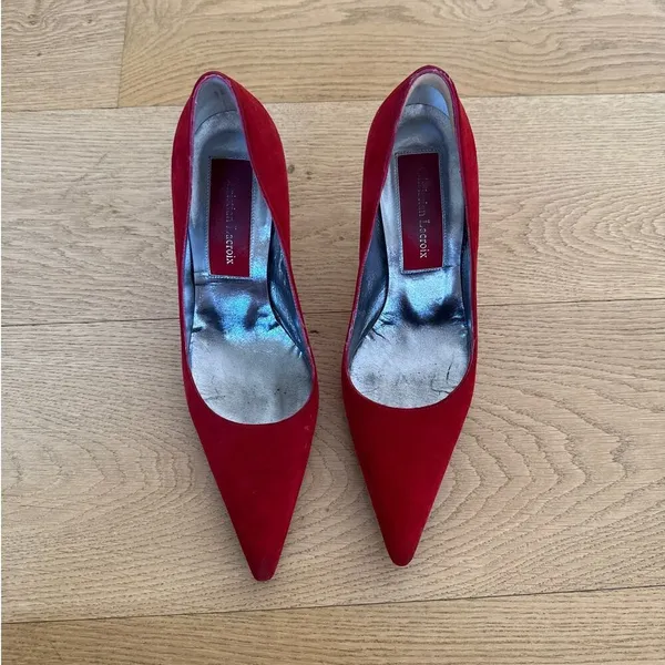 Christian Lacroix - Pointed Toe Stiletto Pumps in Red - Image 4
