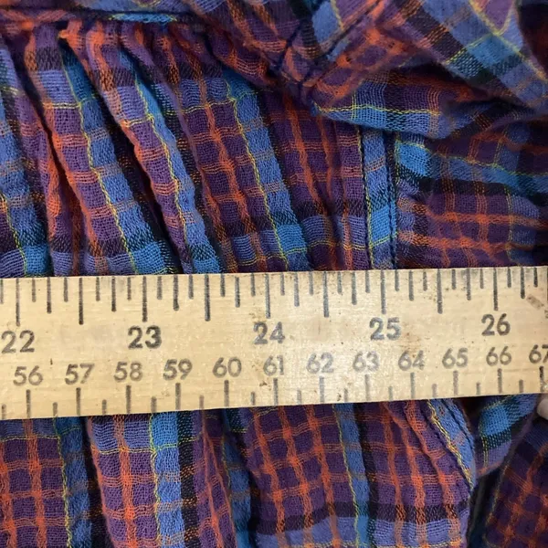 New Free People Oversized Bohemian Grunge Cardiff Plaid Swing Top Shirt Small - Image 10