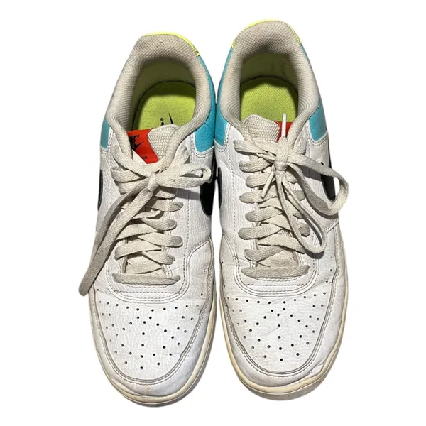 Nike‎ Court Vision Low Womens White Teal Neon Yellow Sneakers CZ9352-100 Size 11 - Image 3
