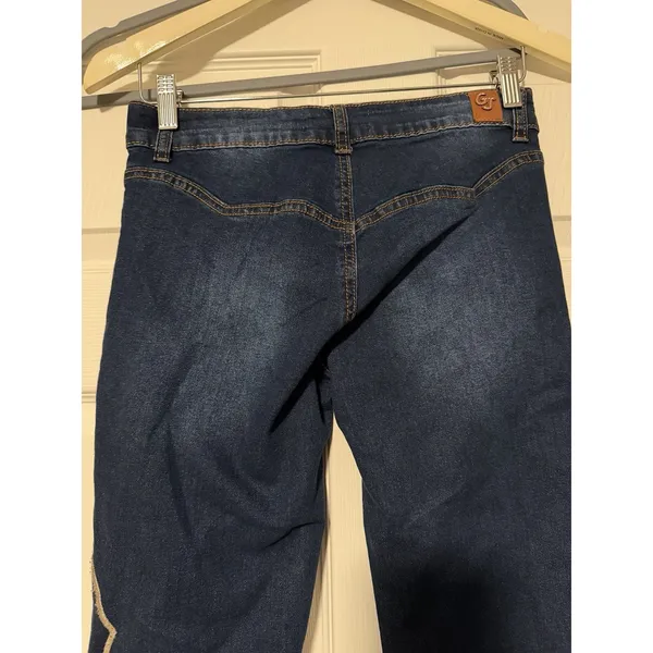 Western Embroidered Bootcut Denim Jeans 90s Y2K‎ Festival - Image 3