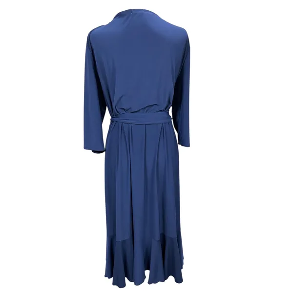 Kiyonna Whimsy Ruffled Midi Wrap Dress Blue 2X Plus Size Flounce Fit Flare $98‎ - Image 3