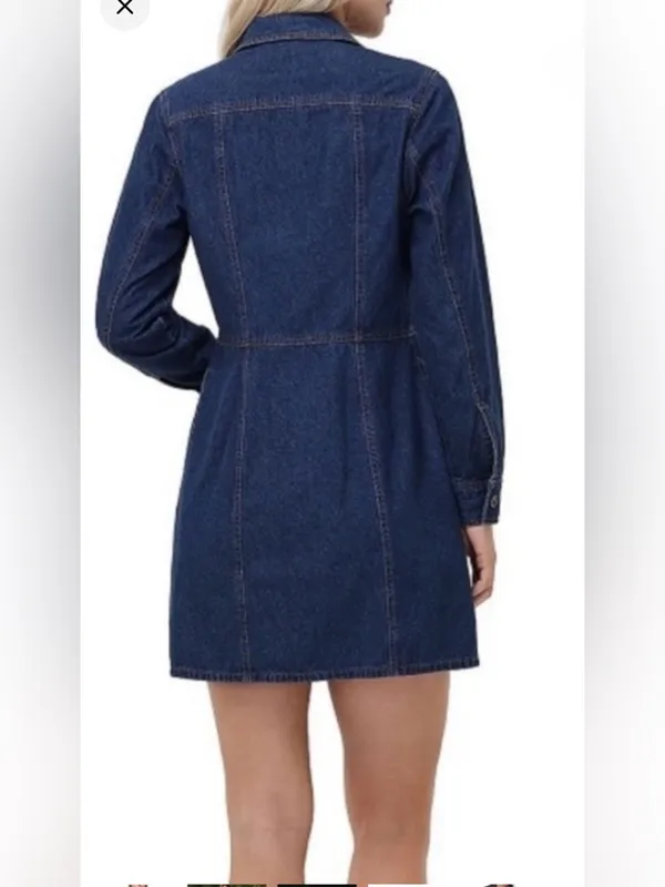 Frye Denim Long sleeve 
Buttonup Dress Blue - Image 3