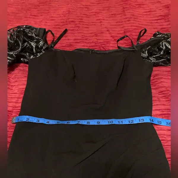 NEW Xscape Beaded Off Shoulder Gown Black Size 8 - Image 11