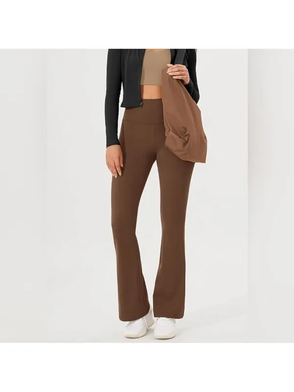 Ododos Brown High-Waisted Flare Pants Size 2XL NWT - Image 2